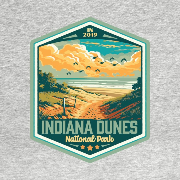 Indiana Dunes National Park Vintage WPA Style National Parks Art by GIANTSTEPDESIGN